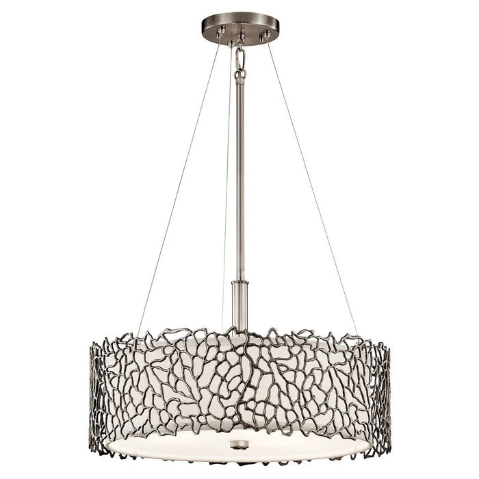 Silver Coral 3 Light Convertible Pendant Classic Pewter