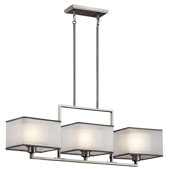 Kailey 3 Light Linear Chandelier Brushed Nickel