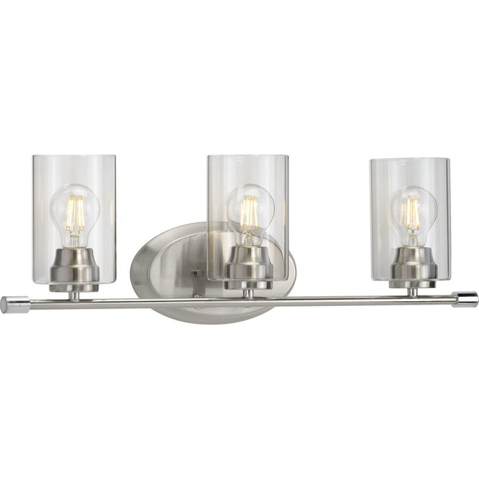 Riley Collection Brushed Nickel Three-Light Bath