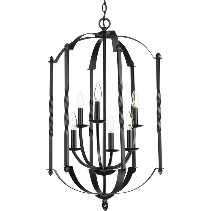 Greyson Collection Six-Light, Two-Tier Foyer Chandelier