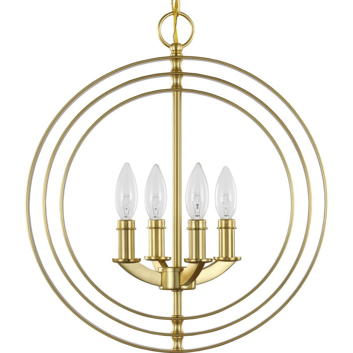 Equinox Collection Satin Brass Four-Light Sphere Pendant