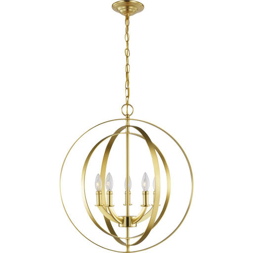 Equinox Collection Satin Brass Five-Light Sphere Pendant