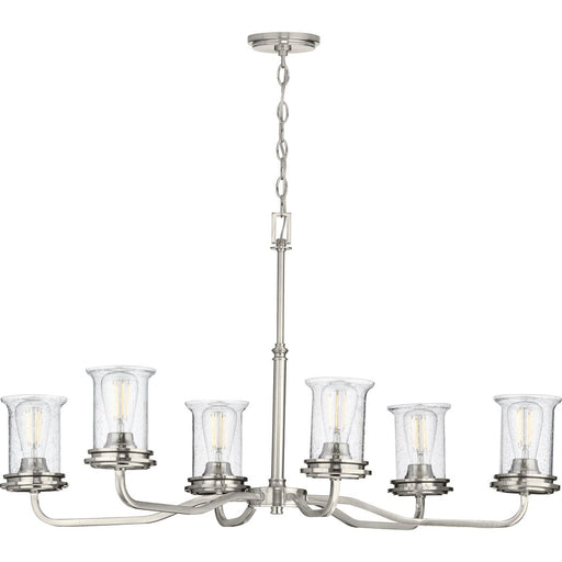 Winslett Collection Brushed Nickel Six-Light Oval Chandelier