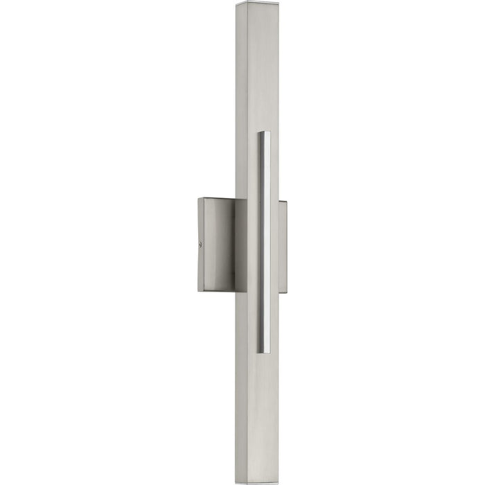 Planck LED Collection Two-Light LED Wall Sconce, Brushed Nickel Finish