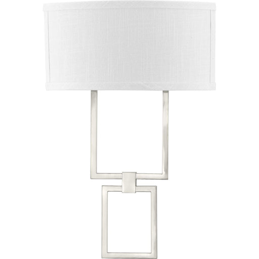 LED Shaded Sconce Collection Brushed Nickel One-Light Square Wall Sconce