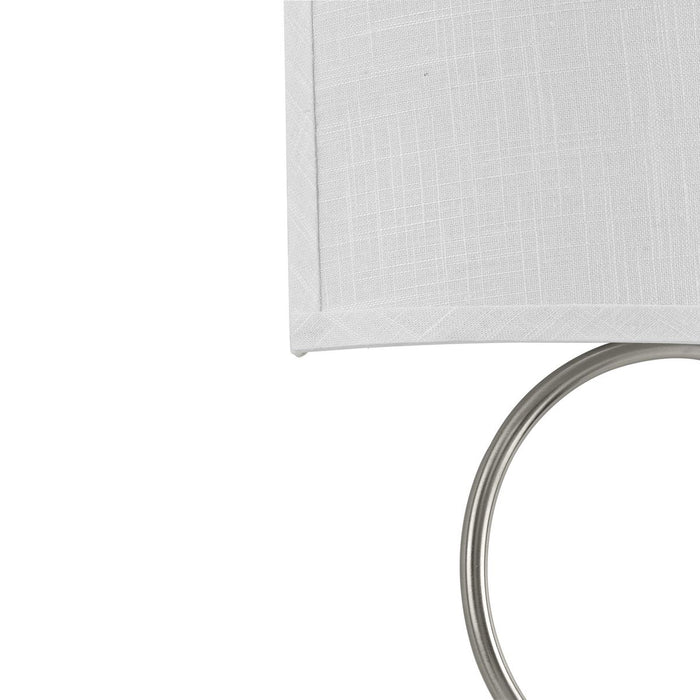 LED Shaded Sconce Collection Brushed Nickel One-Light Circle LED Wall Sconce