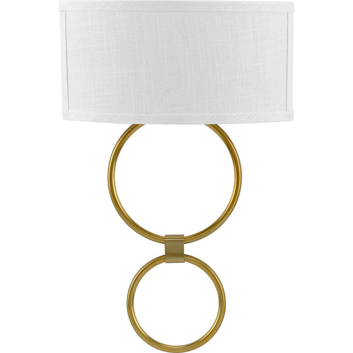 LED Shaded Sconce Collection Brushed Nickel One-Light Circle LED Wall Sconce