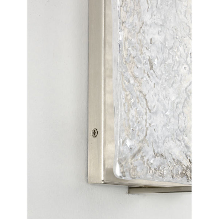 LED Stone Glass Sconce Collection Brushed Nickel ADA Wall Sconce